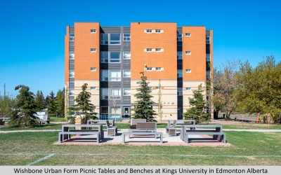 Urban Form Picnic Tables and Benches at Kings University in Edmonton Alberta